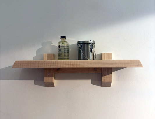 Japanese-style  Wall Shelves in solid Maple, Walnut or Cherry. This Japanese Kanso-Inspired Woodwork is Traditional with Sleek Modern Lines.